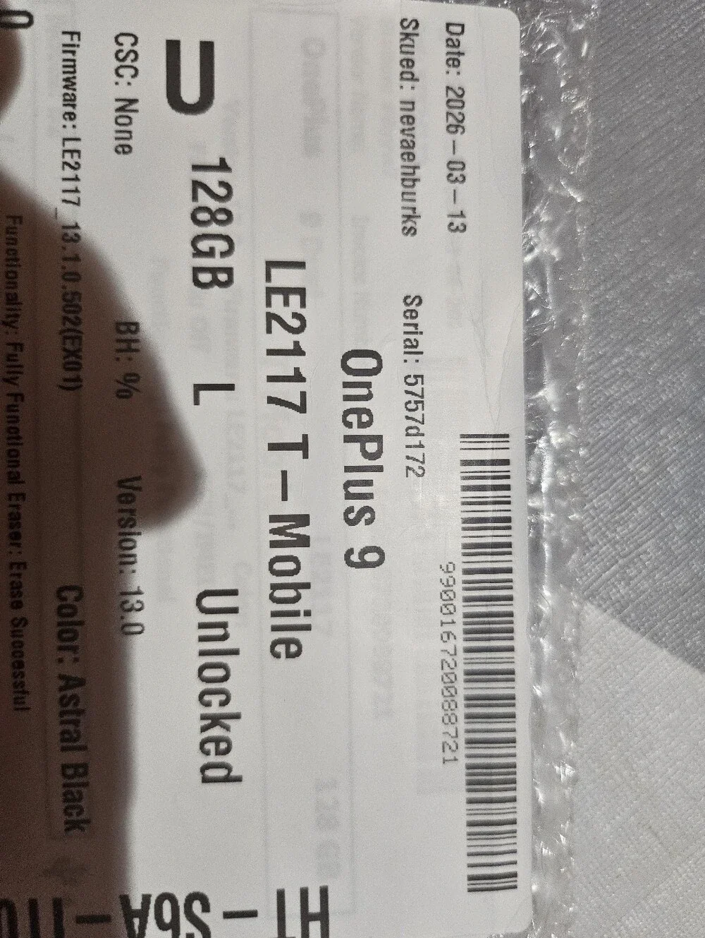 OnePlus 9 Black Rear-Logo Smartphone with Dual Camera Module